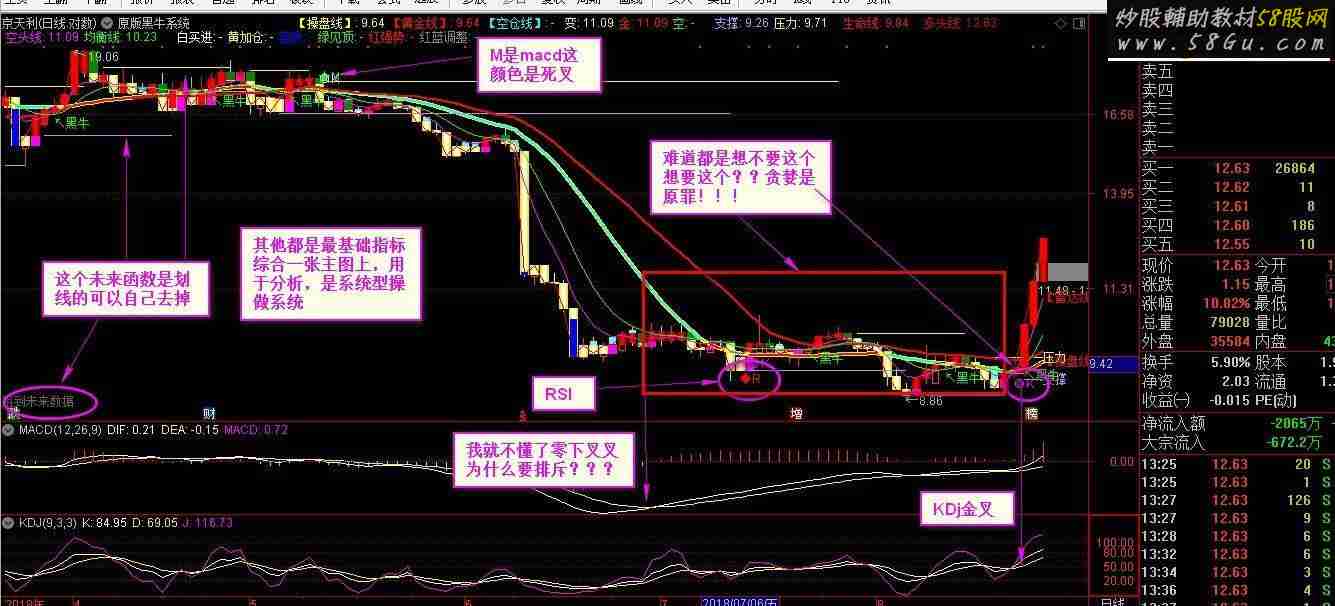 通达信原版黑牛操盘系统(指标主图贴图)